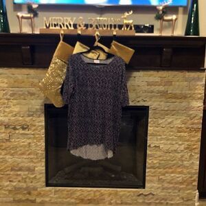 Lularoe Irma Purple & Blue Tunic Shirt SZ XS